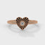 Amore fluted heart ring diamond