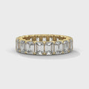 Emerald shaped diamond ring band