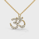 Spiritual om necklace diamond