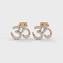 Spiritual om stud earrings diamond