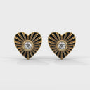 Amore fluted heart stud earrings diamond