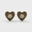 Amore fluted heart stud earrings diamond