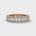 Emerald shaped diamond ring band