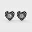 Amore fluted heart stud earrings diamond