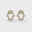 Power hamsa stud earrings diamond