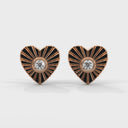 Amore fluted heart stud earrings diamond