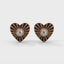 Amore fluted heart stud earrings diamond