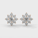Serenity flower stud earrings diamond