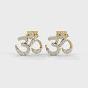 Spiritual om stud earrings diamond