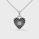 Amore fluted heart necklace diamond