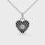 Amore fluted heart necklace diamond