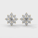 Serenity flower stud earrings diamond
