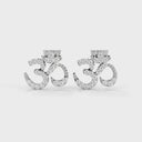 Spiritual om stud earrings diamond