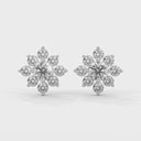 Serenity flower stud earrings diamond