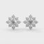 Serenity flower stud earrings diamond