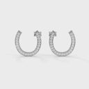 Lucky horse shoe stud earrings diamond