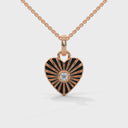 Amore fluted heart necklace diamond