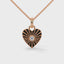 Amore fluted heart necklace diamond