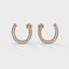 Lucky horse shoe stud earrings diamond