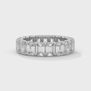Emerald shaped diamond ring band