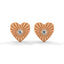 Amore fluted heart stud earrings diamond