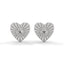 Amore fluted heart stud earrings diamond